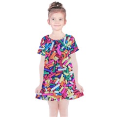 Colorful Candy Texture, Close-up Kids  Simple Cotton Dress