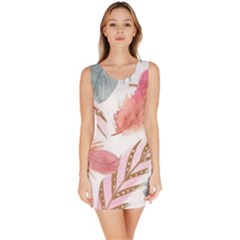 Feathers, Boho, Cute, Feather, Pastel Bodycon Dress