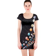 Ballons Night Party Short Sleeve Bodycon Dress