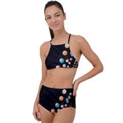 Ballons Night Party Halter Tankini Set by kyorashop23