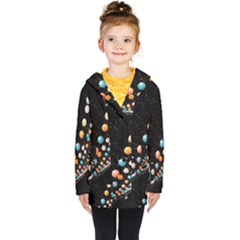 Ballons Night Party Kids  Double Breasted Button Coat