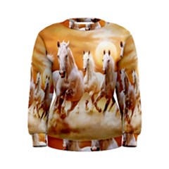 Seven Horses, Sun Women s Sweatshirt