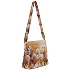 Seven Horses, Sun Zipper Messenger Bag