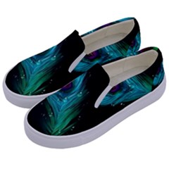 Shree Krishna, Feather, Lord, Rainbows Kids  Canvas Slip Ons