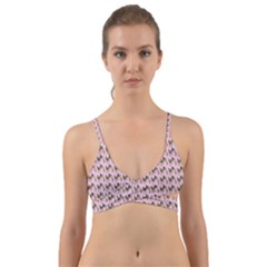 Fern Pattern 2 Pink Wrap Around Bikini Top