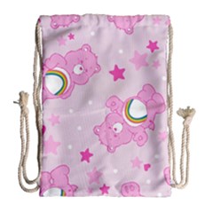 Cheer Bear Pink, Care, Care Bears, Cartoon Drawstring Bag (large)