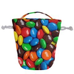 Colorful Candy Background, Close-up Drawstring Bucket Bag