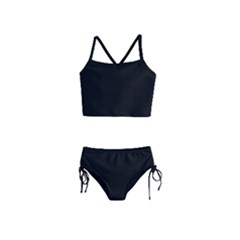 Plain Black Black Girls  Tankini Swimsuit