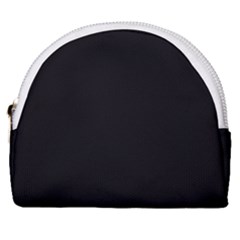 Plain Black Black Horseshoe Style Canvas Pouch by kyorashop23