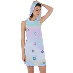 Stars, Cute, Pastel, Pattern Racer Back Hoodie Dress