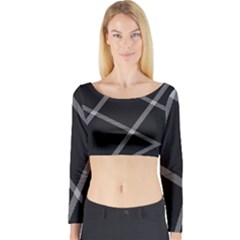 Stripes, Zigzag, Surface, Pattern, Long Sleeve Crop Top