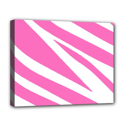 White Pink Stripes, Pattern Deluxe Canvas 20  X 16  (stretched)