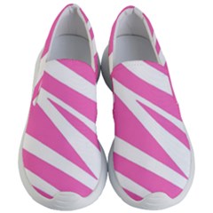 White Pink Stripes, Pattern Women s Lightweight Slip Ons