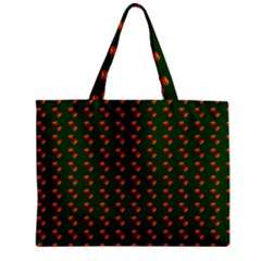 Kawaii Pumpkin Patt Green Zipper Mini Tote Bag