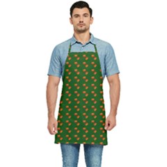 Kawaii Pumpkin Patt Green Kitchen Apron