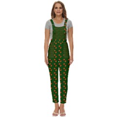 Kawaii Pumpkin Patt Green Women s Pinafore Overalls Jumpsuit