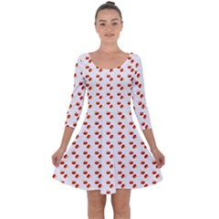 Kawaii Pumpkin Patt White Quarter Sleeve Skater Dress