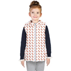 Kawaii Pumpkin Patt White Kids  Hooded Puffer Vest