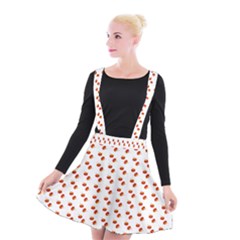 Kawaii Pumpkin Patt White Suspender Skater Skirt