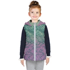 Colorful Duotone Abstract Print Kids  Hooded Puffer Vest by dflcprintsclothing