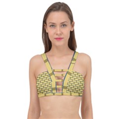 Pattern Wallpaper Cage Up Bikini Top