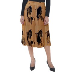 Carton, Brown Classic Velour Midi Skirt 