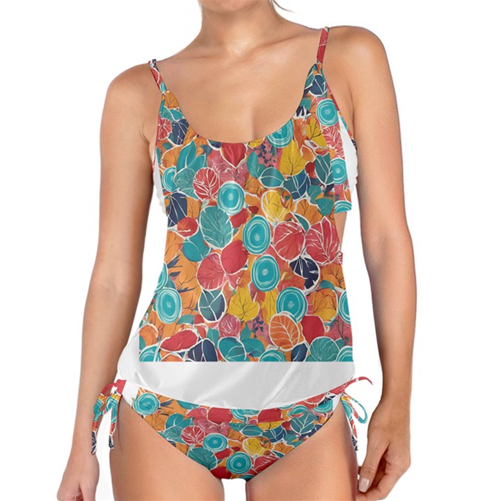 floral and leaves pattern Tankini Set