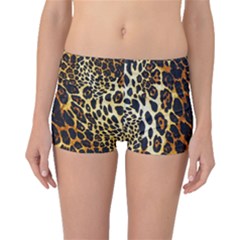 Leopard Skin Texture, Macro, Brown Boyleg Bikini Bottoms