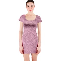 Pink Fabric Texture, Knitted Pink Texture, Short Sleeve Bodycon Dress