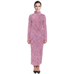 Pink Fabric Texture, Knitted Pink Texture, Turtleneck Maxi Dress