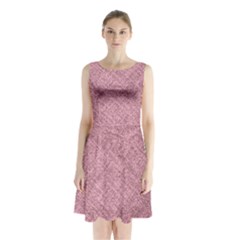 Pink Fabric Texture, Knitted Pink Texture, Sleeveless Waist Tie Chiffon Dress