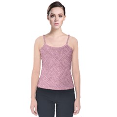 Pink Fabric Texture, Knitted Pink Texture, Velvet Spaghetti Strap Top