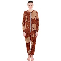 Retro Education Texture, Creative Education Background Onepiece Jumpsuit (ladies)