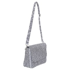 Silver Glitter Texture, Light Creative Background Shoulder Bag With Back Zipper