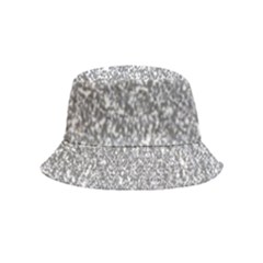 Silver Glitter Texture, Light Creative Background Inside Out Bucket Hat (kids)