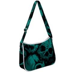 Skulls Zip Up Shoulder Bag