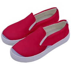 White Red Ripples Kids  Canvas Slip Ons