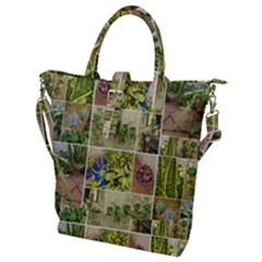 Garden Sanctuary Photo Collage Print Buckle Top Tote Bag by dflcprintsclothing