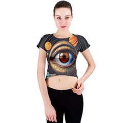 Eye Of The Universe (ai) Crew Neck Crop Top