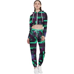 Beamed Cropped Zip Up Lounge Set