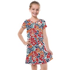 Colorfuleclecticfloralpattern Kids  Cross Web Dress