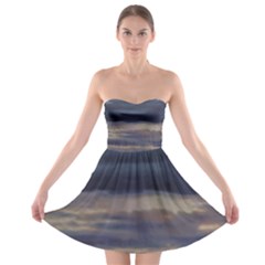 Twilight Serenade Print Strapless Bra Top Dress