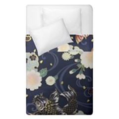 Japanese Wave Koi Illustration Pattern Duvet Cover Double Side (single Size)