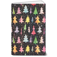 Fun Christmas Trees Adoxali Scandinavian Artistic Background Pattern 8  X 10  Softcover Notebook