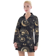 Star Colorful Christmas Abstract Women s Long Sleeve Casual Dress