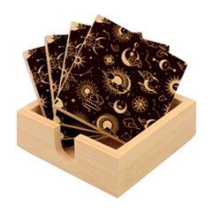 Star Colorful Christmas Abstract Bamboo Coaster Set