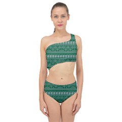 Christmas Knit Digital Spliced Up Two Piece Swimsuit