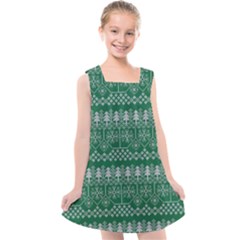 Christmas Knit Digital Kids  Cross Back Dress