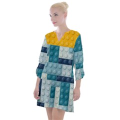 Lego, Background, Dots Open Neck Shift Dress