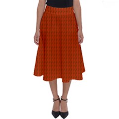 Orange Lego Texture Macro, Orange Dots Background Perfect Length Midi Skirt